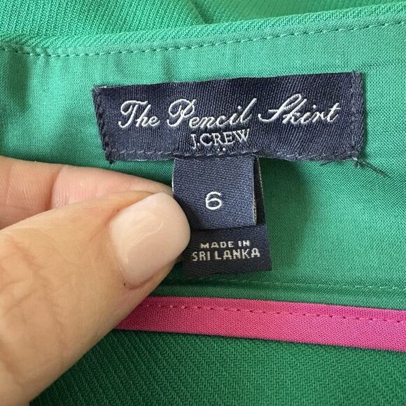 J. Crew Green No. 2 Pencil Skirt Career Womens‎ Size 6 (670) - Picture 4 of 6